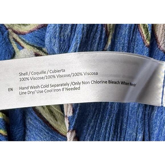 Band of Gypsies Romper One Piece Size Medium Blue Green Floral Tie Front Womens - Picture 5 of 6